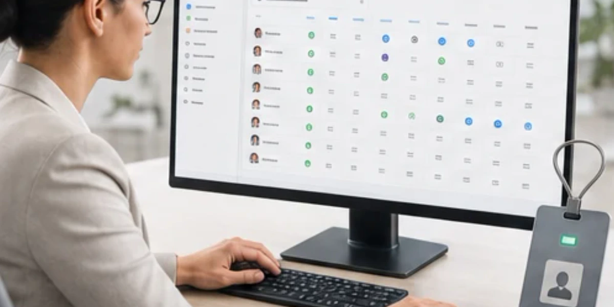 Access control with roles, groups, a permission matrix, and protected objects