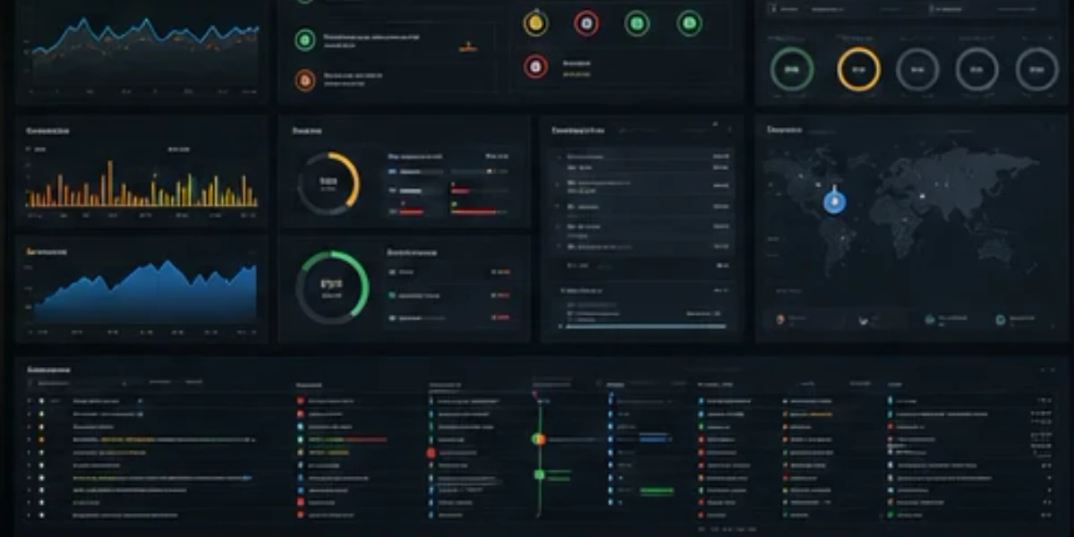 SysCraft dashboards with KPIs, charts, a heat map, and risk analytics